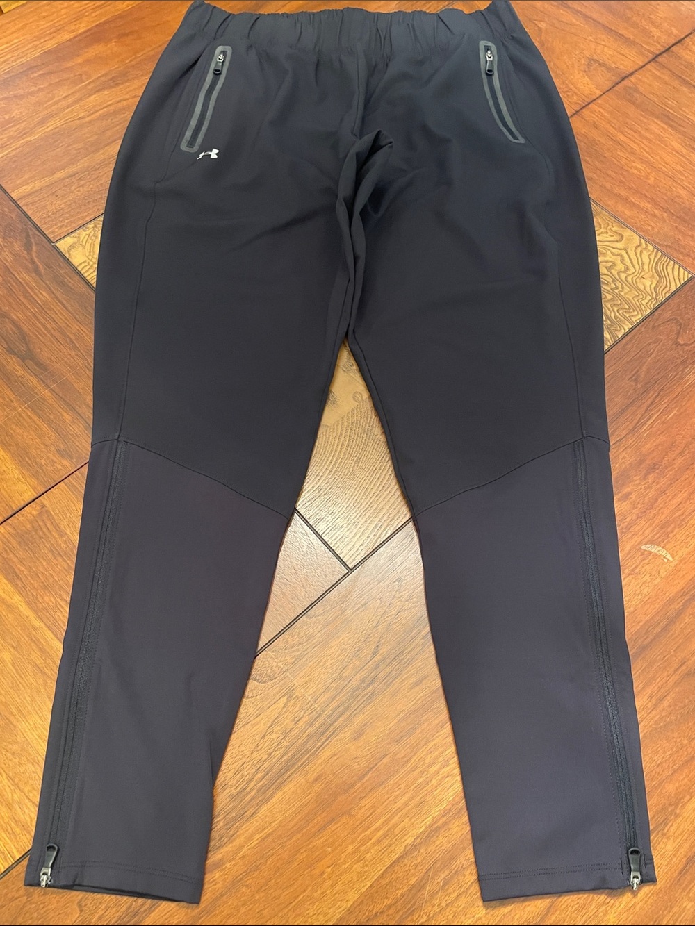 Under Armour Black Jogger Pants with Reflective Zippers C95 - Picture 2 of 13